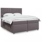 Preview: ARDEBO.de - Boxspringbett mit Matratze Grau 200x200 cm Kunstleder