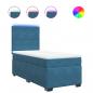 Preview: Boxspringbett mit Matratze Blau 90x190 cm Samt