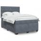 Preview: ARDEBO.de - Boxspringbett mit Matratze Dunkelgrau 140x190 cm Samt