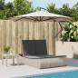 Preview: Doppel-Sonnenliege mit Kissen Hellgrau Poly Rattan