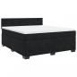 Preview: Boxspringbett mit Matratze Schwarz 180x200 cm Samt