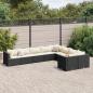 Preview: ARDEBO.de - 9-tlg. Garten-Sofagarnitur mit Kissen Schwarz Poly Rattan