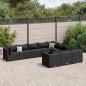 Preview: ARDEBO.de - 10-tlg. Garten-Sofagarnitur mit Kissen Schwarz Poly Rattan