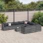 Preview: ARDEBO.de - 11-tlg. Garten-Sofagarnitur mit Kissen Grau Poly Rattan