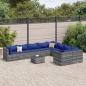 Preview: ARDEBO.de - 10-tlg. Garten-Sofagarnitur mit Kissen Grau Poly Rattan