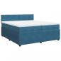 Preview: Boxspringbett mit Matratze Blau 200x200 cm Samt