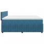 Preview: Boxspringbett mit Matratze Blau 200x200 cm Samt