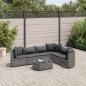 Preview: ARDEBO.de - 7-tlg. Garten-Sofagarnitur mit Kissen Grau Poly Rattan