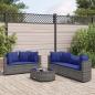 Preview: ARDEBO.de - 6-tlg. Garten-Sofagarnitur mit Kissen Grau Poly Rattan