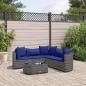 Preview: ARDEBO.de - 6-tlg. Garten-Sofagarnitur mit Kissen Grau Poly Rattan