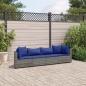 Preview: ARDEBO.de - 4-tlg. Garten-Sofagarnitur mit Kissen Grau Poly Rattan