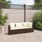 Preview: ARDEBO.de - 3-tlg. Garten-Sofagarnitur mit Kissen Braun Poly Rattan