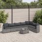 Preview: ARDEBO.de - 8-tlg. Garten-Sofagarnitur mit Kissen Grau Poly Rattan