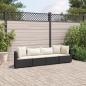 Preview: ARDEBO.de - 4-tlg. Garten-Sofagarnitur mit Kissen Schwarz Poly Rattan