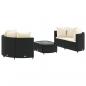 Preview: 5-tlg. Garten-Sofagarnitur mit Kissen Schwarz Poly Rattan