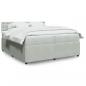 Preview: ARDEBO.de - Boxspringbett mit Matratze Hellgrau 200x200 cm Samt