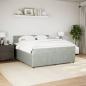 Preview: Boxspringbett mit Matratze Hellgrau 200x200 cm Samt