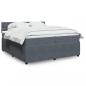 Preview: ARDEBO.de - Boxspringbett mit Matratze Dunkelgrau 200x200 cm Samt