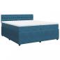 Preview: Boxspringbett mit Matratze Blau 200x200 cm Samt