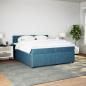 Preview: Boxspringbett mit Matratze Blau 200x200 cm Samt