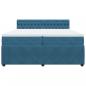 Preview: Boxspringbett mit Matratze Blau 200x200 cm Samt