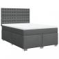 Preview: Boxspringbett mit Matratze Dunkelgrau 160x200 cm Stoff