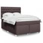 Preview: ARDEBO.de - Boxspringbett mit Matratze Dunkelbraun 140x200 cm Stoff