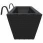 Preview: Pflanzkasten mit Haken 2 Stk. Schwarz Poly Rattan