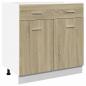 Preview: Schubunterschrank Sonoma-Eiche 80x46x81,5 cm Holzwerkstoff