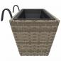 Preview: Pflanzkasten mit Haken 2 Stk. Grau Poly Rattan