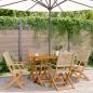 Preview: ARDEBO.de - 5-tlg. Garten-Essgruppe Beige Poly Rattan und Massivholz