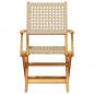 Preview: 5-tlg. Garten-Essgruppe Beige Poly Rattan und Massivholz