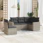 Preview: ARDEBO.de - 5-tlg. Garten-Sofagarnitur mit Kissen Hellgrau Poly Rattan