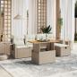 Preview: ARDEBO.de - 6-tlg. Garten-Sofagarnitur mit Kissen Beige Poly Rattan