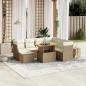 Preview: ARDEBO.de - 8-tlg. Garten-Sofagarnitur mit Kissen Beige Poly Rattan