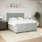 Preview: Boxspringbett mit Matratze Hellgrau 200x200 cm Samt