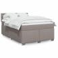 Preview: ARDEBO.de - Boxspringbett mit Matratze Taupe 140x200 cm Stoff