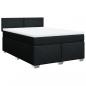 Preview: Boxspringbett mit Matratze Schwarz 160x200 cm Stoff