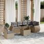 Preview: ARDEBO.de - 7-tlg. Garten-Sofagarnitur mit Kissen Beige Poly Rattan