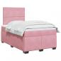 Preview: ARDEBO.de - Boxspringbett mit Matratze Rosa 120x200 cm Samt