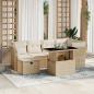 Preview: ARDEBO.de - 7-tlg. Garten-Sofagarnitur mit Kissen Beige Poly Rattan