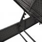 Preview: Sonnenliege mit Auflage Schwarz Poly-Rattan