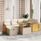 Preview: ARDEBO.de - 7-tlg. Garten-Sofagarnitur mit Kissen Beige Poly Rattan