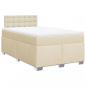 Preview: Boxspringbett mit Matratze Creme 120x200 cm Stoff