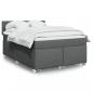 Preview: ARDEBO.de - Boxspringbett mit Matratze Dunkelgrau 140x200 cm Stoff