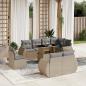 Preview: ARDEBO.de - 9-tlg. Garten-Sofagarnitur mit Kissen Beige Poly Rattan