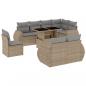 Preview: 9-tlg. Garten-Sofagarnitur mit Kissen Beige Poly Rattan