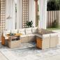 Preview: ARDEBO.de - 10-tlg. Garten-Sofagarnitur mit Kissen Beige Poly Rattan