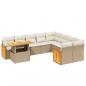 Preview: 10-tlg. Garten-Sofagarnitur mit Kissen Beige Poly Rattan