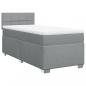 Preview: Boxspringbett mit Matratze Hellgrau 100x200 cm Stoff